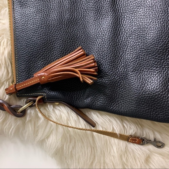 Dooney & Bourke pebble Leather Black Braided Tassel Designer Purse handbook - Picture 2 of 10